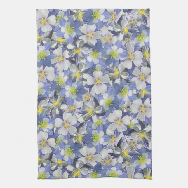 Linge De Cuisine Columbines Motif sans couture (Vertical)