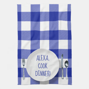 Linge De Cuisine Commande Alexa humour sur carreaux de bison