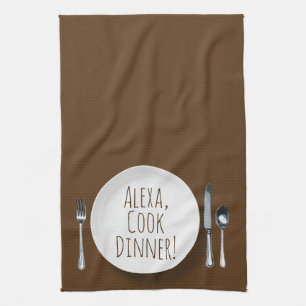 Linge De Cuisine commande humoristique d'Alexa pour faire cuire le