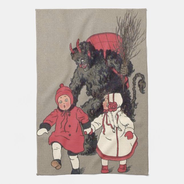 Linge De Cuisine Commutateur Krampus Chasse Enfants (Vertical)
