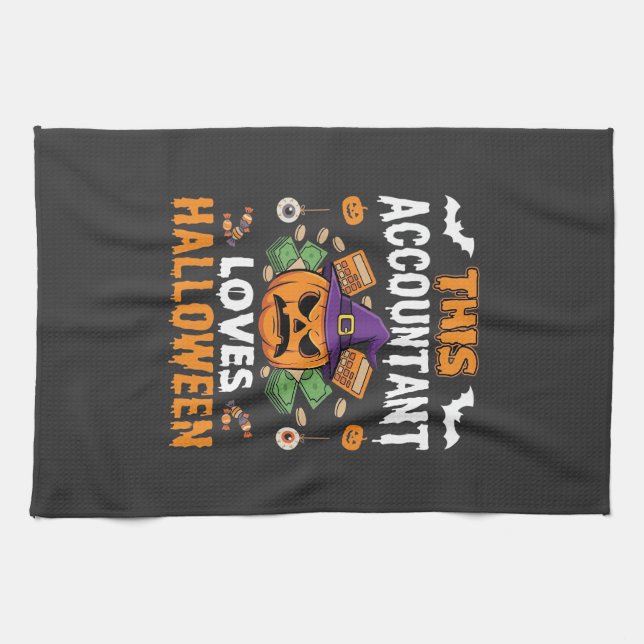 Linge De Cuisine Comptable Aime Halloween Citrouille Comptable Desi (Horizontal)