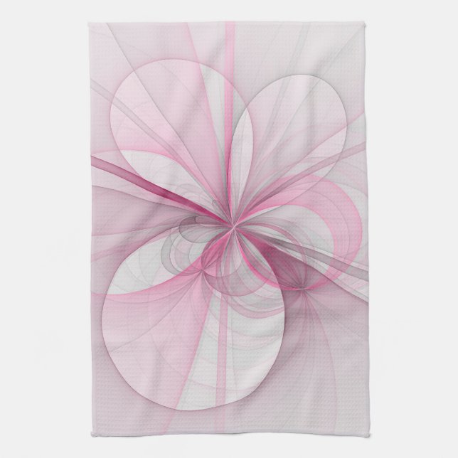 Linge De Cuisine Conception Abstraite de fractal rose pâle moderne (Vertical)