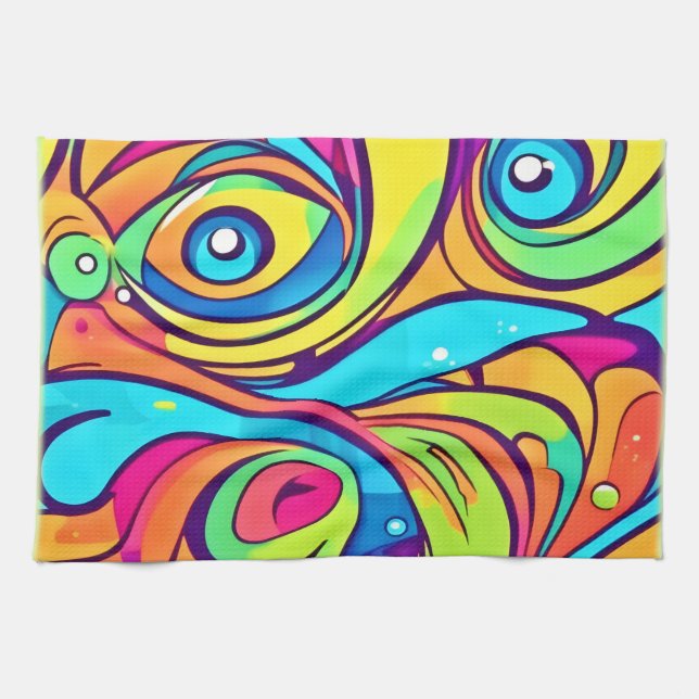 Linge De Cuisine Conception Abstraite des yeux (Horizontal)