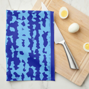 Linge De Cuisine Conception Abstraite Irrégulière Bleu Cyan