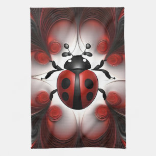 Linge De Cuisine Conception artistique abstraite de coccinelle,