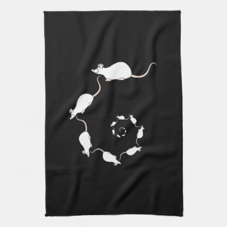Linge De Cuisine Conception blanche mignonne de souris. Spirale des