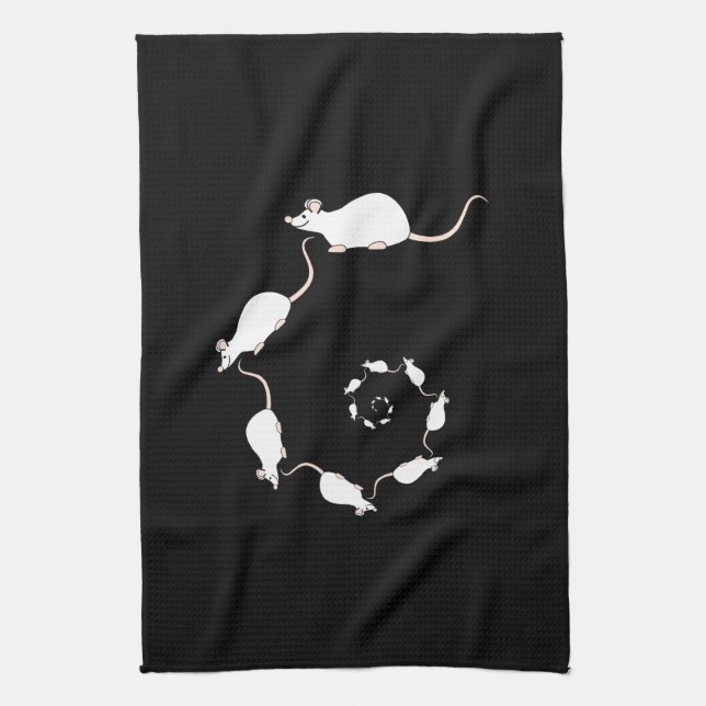Linge De Cuisine Conception blanche mignonne de souris. Spirale des (Vertical)