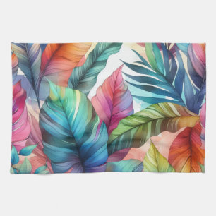 Linge De Cuisine Conception couleur Feuille Tropical Aquarelle