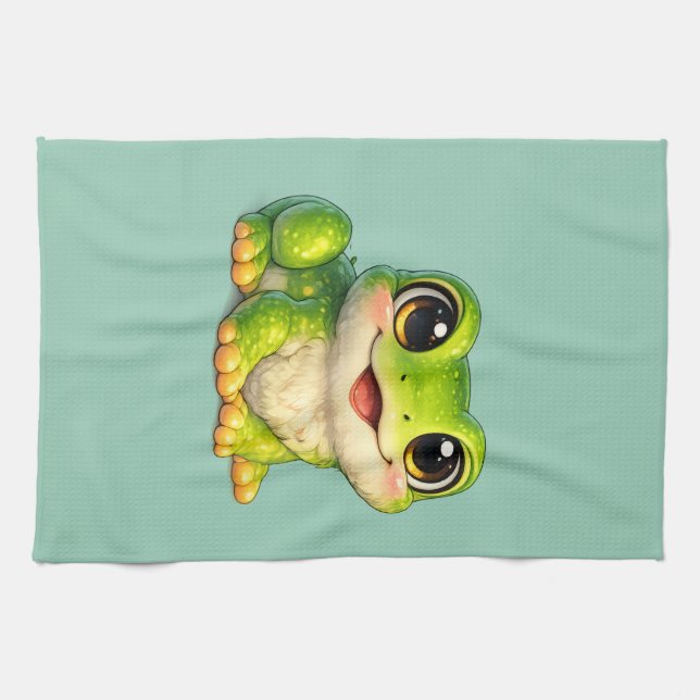 Linge De Cuisine Conception d'animal Kawaii de grenouille mignonne  (Horizontal)