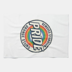 Linge De Cuisine Conception de badge arc-en-ciel de protestation de
