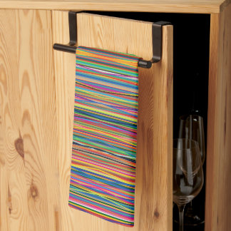 Linge De Cuisine Conception de bandes abstraites colorées