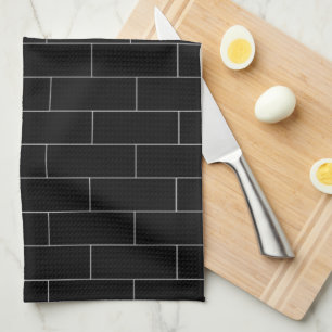Linge De Cuisine Conception de brique noire