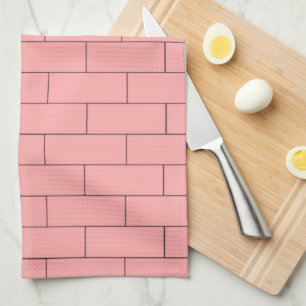 Linge De Cuisine Conception de brique rose