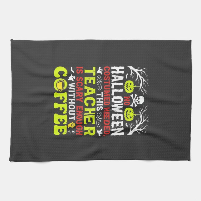 Linge De Cuisine Conception de café assez effrayante pour Halloween (Horizontal)