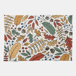 Linge De Cuisine Conception de Carré feuille couleur automne
