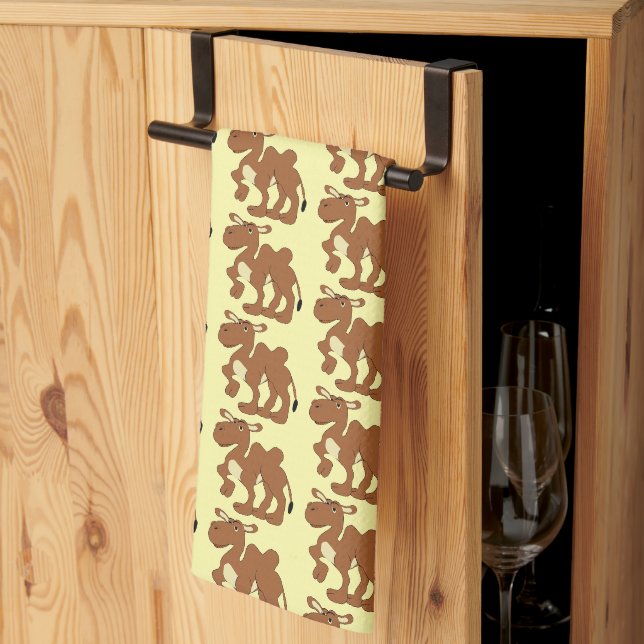 Linge De Cuisine Conception de chameau sur fond de couleur au choix (Pliage en tiers)