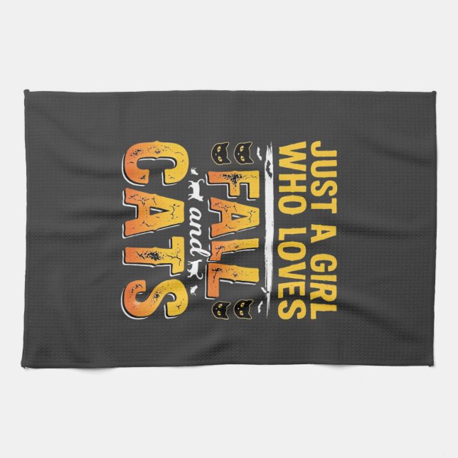 Linge De Cuisine Conception de chats d'automne Halloween fille_1 (Horizontal)