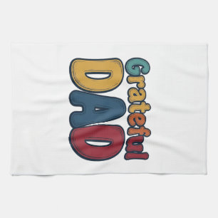 Linge De Cuisine Conception de chemise à lettres bulles rétro Papa 