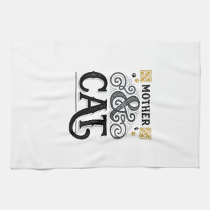 Linge De Cuisine Conception de chemise de chat mère vintage pour le