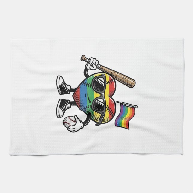Linge De Cuisine Conception de chemise de fierté de baseball à coeu (Horizontal)