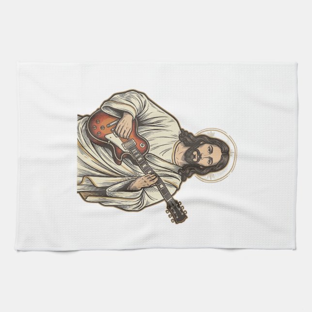 Linge De Cuisine Conception de chemise de gravure de guitariste sac (Horizontal)