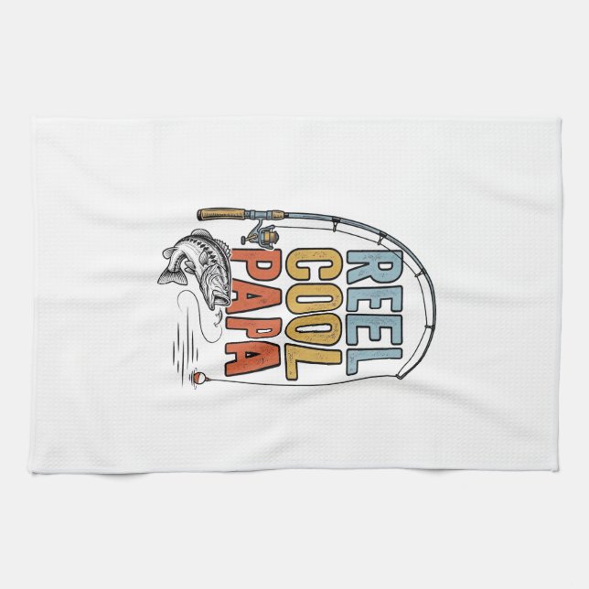 Linge De Cuisine Conception de chemise de pêche Reel Cool Papa_1 (Horizontal)