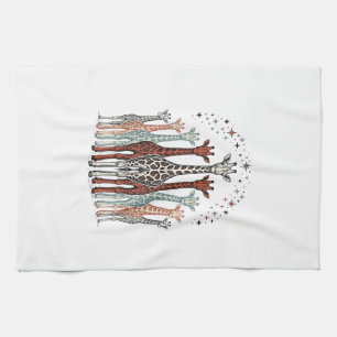 Linge De Cuisine Conception de chemise de safari troupeau de girafe