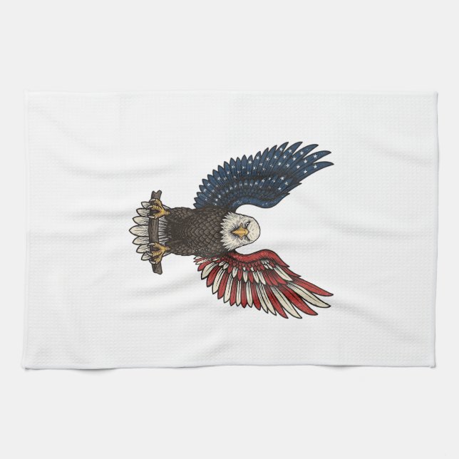 Linge De Cuisine Conception de chemise vectorielle aigle patriotiqu (Horizontal)