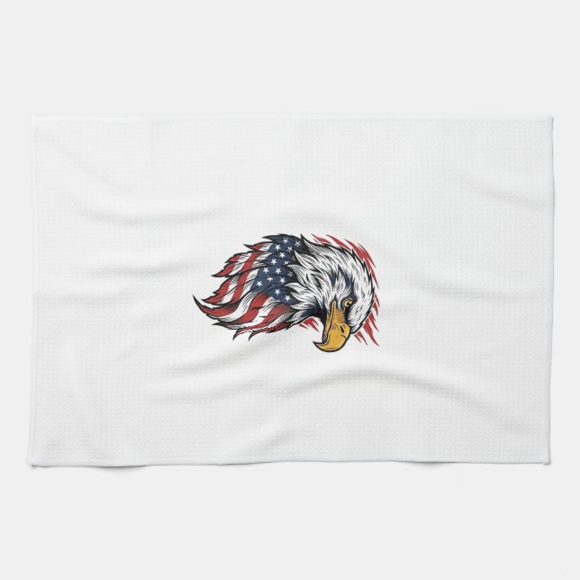 Linge De Cuisine Conception de chemise vectorielle aigle patriotiqu (Horizontal)