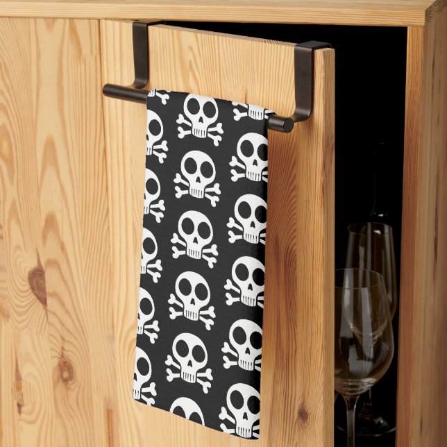 Linge De Cuisine Conception de crâne de pirate (Pliage en tiers)