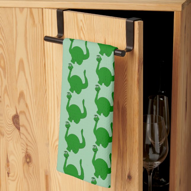 Linge De Cuisine Conception de dinosaure sur fond de n'importe quel (Pliage en tiers)