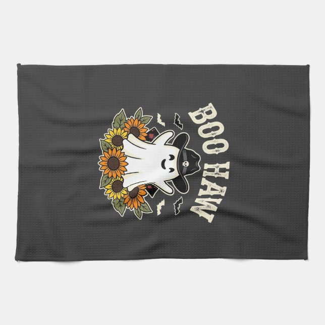 Linge De Cuisine Conception de fantôme Halloween occidental Boo Haw (Horizontal)