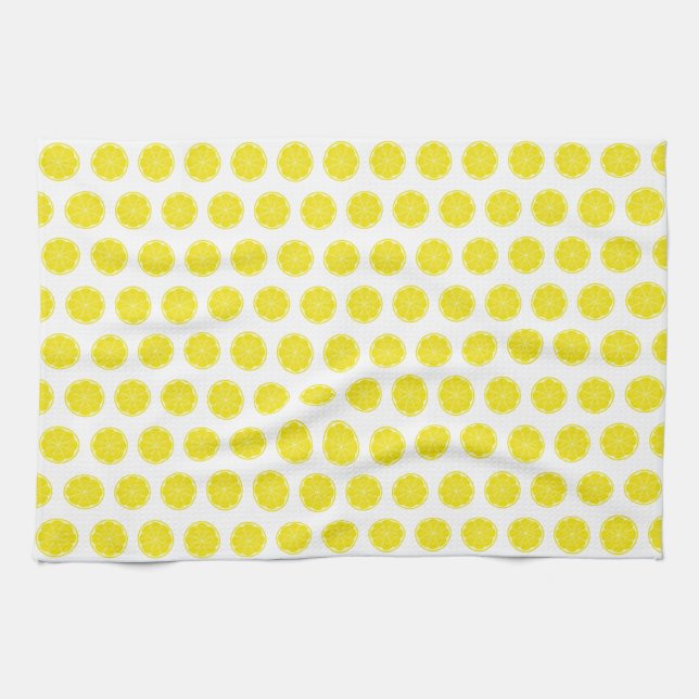 Linge De Cuisine Conception de fruit d'agrumes de citron jaune (Horizontal)