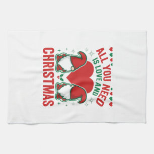 Linge De Cuisine Conception de gnome de Noël amour coeur Santa