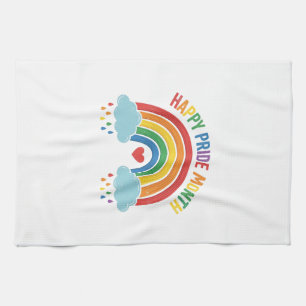 Linge De Cuisine Conception de gravure vintage arc-en-ciel Mois de