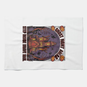 Linge De Cuisine Conception de gravure vintage Halloween Maison han