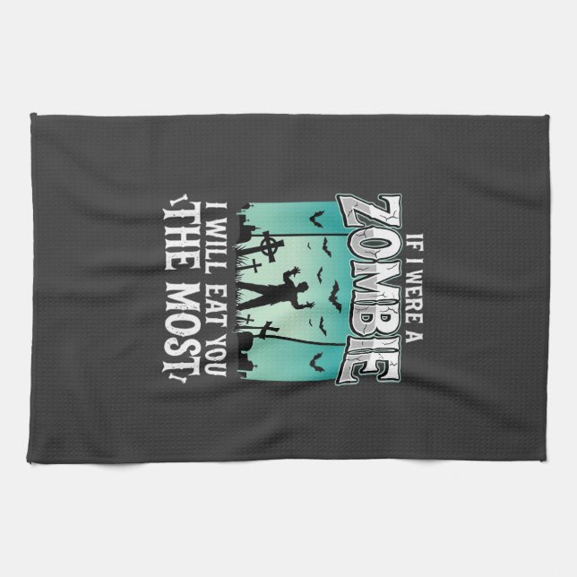 Linge De Cuisine Conception de Halloween Zombie Je vais te manger_1 (Horizontal)