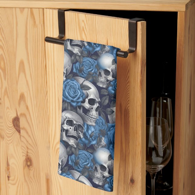 Linge De Cuisine Conception de la série A Skull and Roses 12 (Pliage en tiers)
