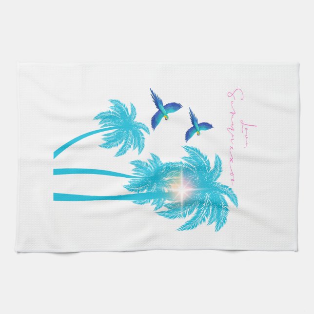 Linge De Cuisine Conception de lettre d'amour - Amour, Été xxoo (Horizontal)