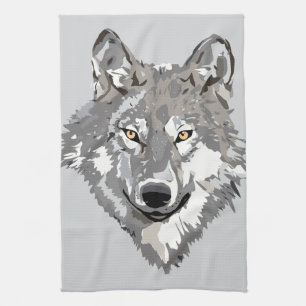 Linge De Cuisine Conception de loup gris