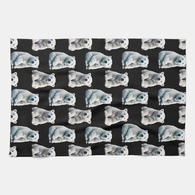 Linge De Cuisine Conception de motif d'animal ours polaire  (Horizontal)