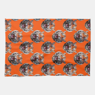 Linge De Cuisine Conception de motif tête de tigre orange