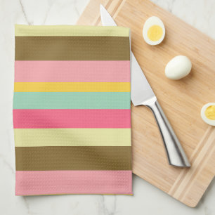 Linge De Cuisine Conception de palette de couleurs rayées d'été