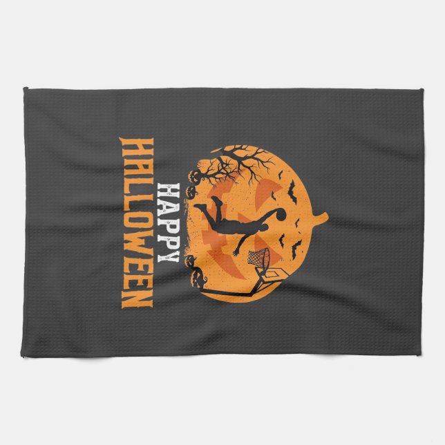 Linge De Cuisine Conception de panier de basketball Halloween Dunk  (Horizontal)