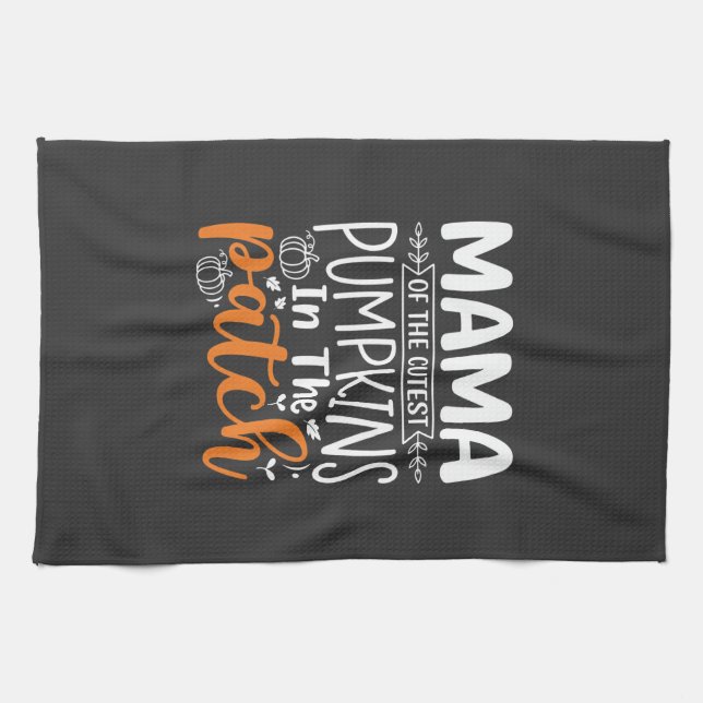 Linge De Cuisine Conception de patch de citrouilles maman Halloween (Horizontal)