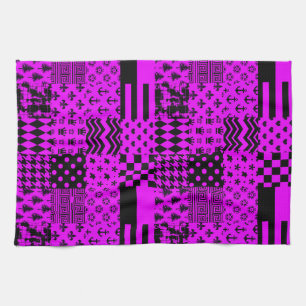 Linge De Cuisine Conception de Patchwork Motifs mélangés violet noi