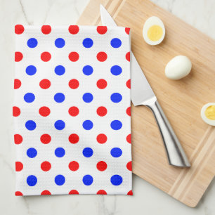 Linge De Cuisine Conception de points noirs blancs rouges bleus