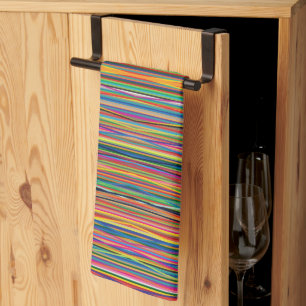 Linge De Cuisine Conception de rayures abstraites colorées