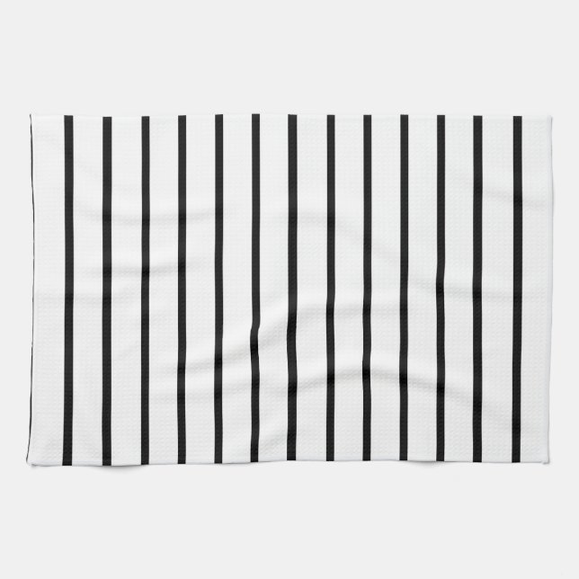 Linge De Cuisine Conception de rayures blanches et noires (Horizontal)