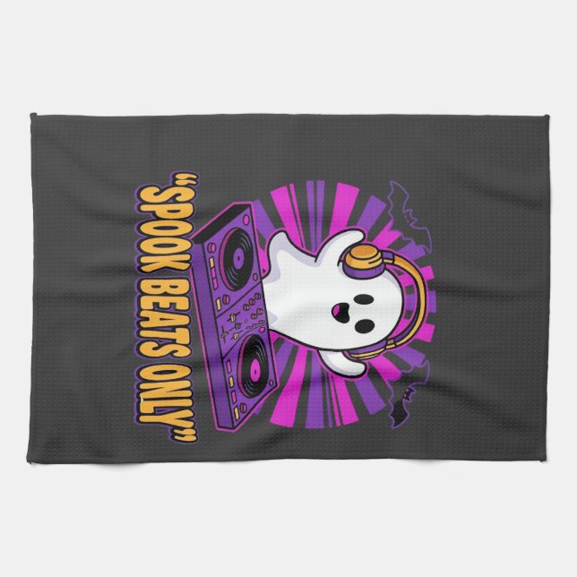 Linge De Cuisine Conception de rythmes Halloween DJ fantôme effraya (Horizontal)